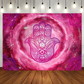 Aperturee - Pink Nebula Vortex Hamasa Hand Pattern Backdrop