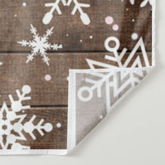 Aperturee - Pink Onederland Wood Snow 1st Birthday Backdrop