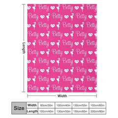 Aperturee - Pink Princess Heart Name Repeat Custom Blanket