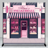 Aperturee - Pink Sneakerball Custom Name 16th Birthday Backdrop