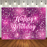 Aperturee - Pink Sparkling Sequin Dance Happy Birthday Backdrop