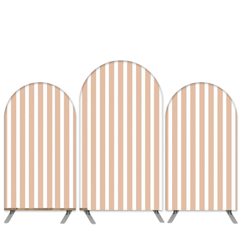 Aperturee Pink White Stripes Theme Happy Birthday Arch Backdrop Kit