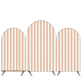 Aperturee Pink White Stripes Theme Happy Birthday Arch Backdrop Kit