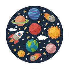 Aperturee - Planetary Birthday Circle Backdrop For Party