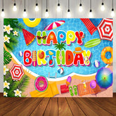 Aperturee - Plumeria Cute Summer Things Pool Birthday Backdrop