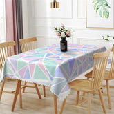 Aperturee - Posh Colorful Geometric Triangle Pattern Tablecloth