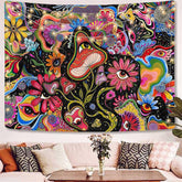 Aperturee Psychedelic Flower Eyes Abstract Cartoon Wall Tapestry