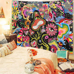 Aperturee Psychedelic Flower Eyes Abstract Cartoon Wall Tapestry