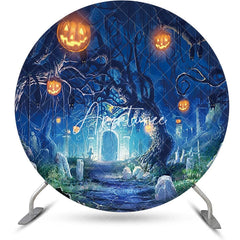 Aperturee - Pumpkin Trunk Forest Grave Halloween Party Backdrop