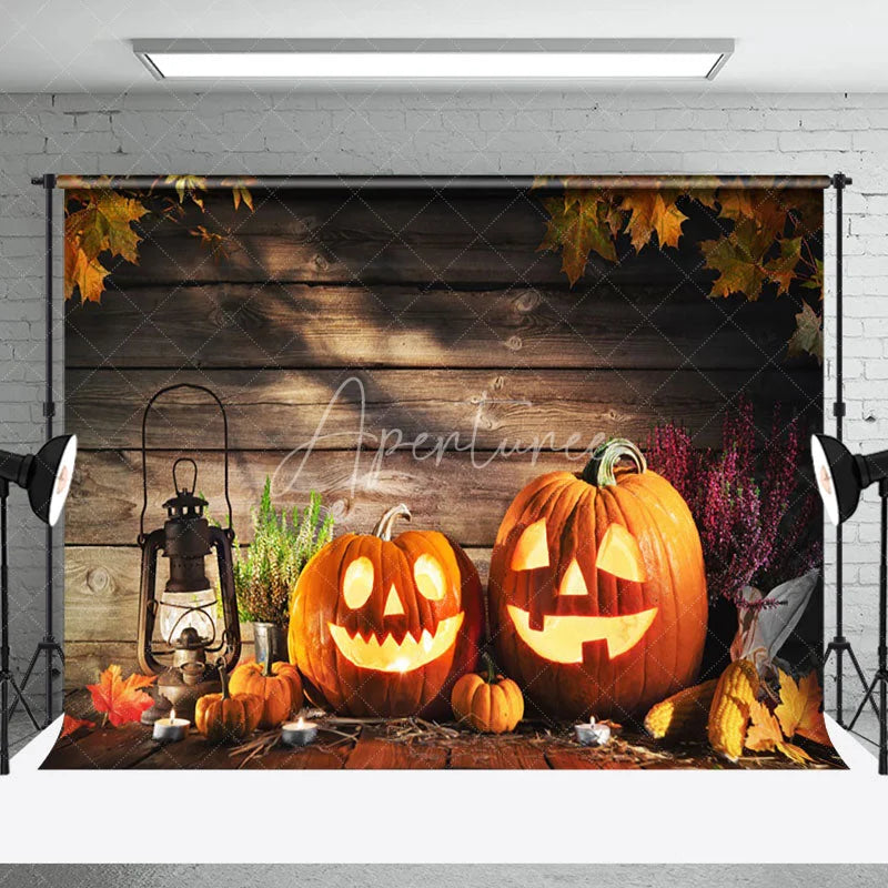 Aperturee - Pumpkin Wooden Board Kerosene Lamp Autumn Backdrop