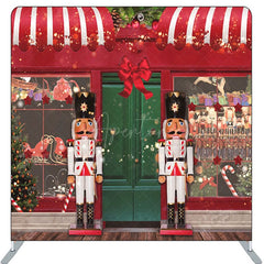 Aperturee - Puppet Soldier Red Store Christmas Backdrop Cover