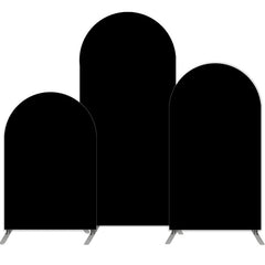 Aperturee Pure Black Set Of 3 Double Sided Party Arch Backdrop Kit