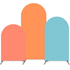 Aperturee Pure Color Arched Backdrop Set Double Sided Tension Fabric Cover