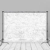 Aperturee - Pure White Style Brick Wall Photography Cloth Backdrop