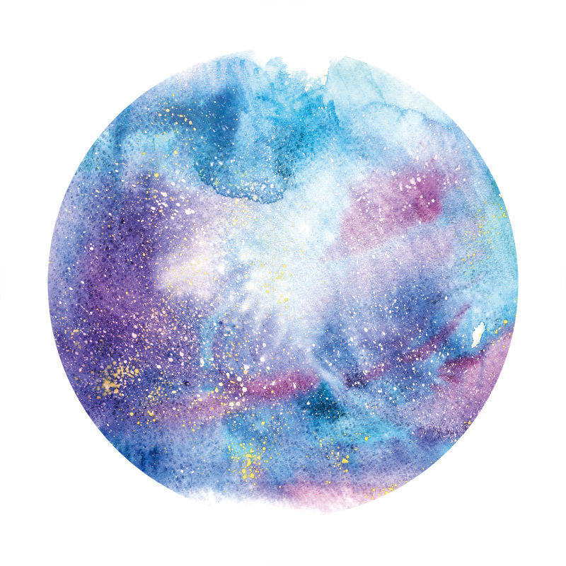 Aperturee - Purple And Blue Round Abstract Birthday Backdrop