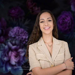Aperturee - Purple Blossom Vintage Portrait Picture Backdrop