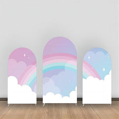Aperturee - Purple Blue Night Clouds Rainbow Arch Backdrop Kit
