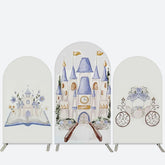 Aperturee Purple Castle Fairytale Girl Birthday Arch Backdrop Kit