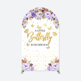Aperturee - Purple Floral Butterfly Baby Shower Chiara Arch Backdrop