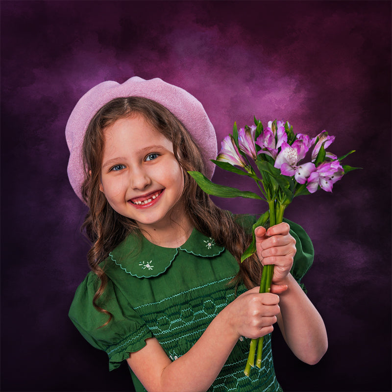 Aperturee - Purple Foggy Painting Texture Photography Backdrop