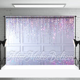 Aperturee - Purple Lines Sparkle White Wall Retro Photo Backdrop