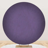 Aperturee - Purple Solid Color Texture Round Birthday Backdrop