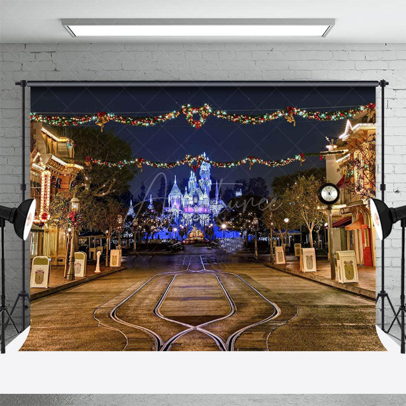 Aperturee - Quiet Castle Town Street Night New Year Backdrop