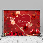 Aperturee - Rad Roses Heart Happy Mothers Day Party backdrop