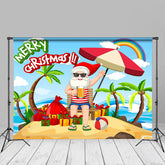 Aperturee - Rainbow Beach Santa Merry Christmas In July Backdrop