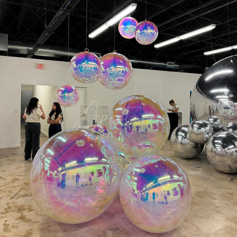 Aperturee - Rainbow Inflatable Mirror Ball Event Decor Balloon