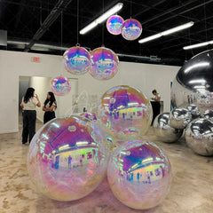 Aperturee - Rainbow Inflatable Mirror Ball Event Decor Balloon