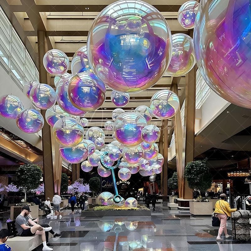 Aperturee - Rainbow Inflatable Mirror Ball Event Decor Balloon