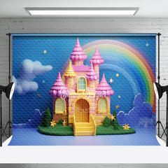 Aperturee - Rainbow Night Cloud Castle Backdrop For Cake Smash