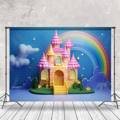 Aperturee - Rainbow Night Cloud Castle Backdrop For Cake Smash