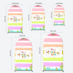 Aperturee - Rainbow Stripe Three Esta Arch Birthday Backdrop
