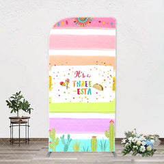 Aperturee - Rainbow Stripe Three Esta Arch Birthday Backdrop