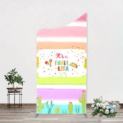 Aperturee - Rainbow Stripe Three Esta Arch Birthday Backdrop