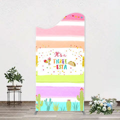 Aperturee - Rainbow Stripe Three Esta Arch Birthday Backdrop