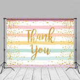 Aperturee - Rainbow Stripes Glitter Thank You Mothers Day Backdrop