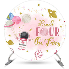 Aperturee - Reach Four The Stars Round 4th Birthday Backdrop