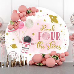 Aperturee - Reach Four The Stars Round 4th Birthday Backdrop