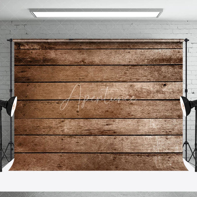 Aperturee - Real Rustic Style Wood Texture Portrait Backdrop