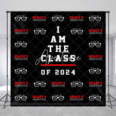 Aperturee - Red Black Repeat Custom Graduation Party Backdrop