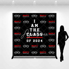 Aperturee - Red Black Repeat Custom Graduation Party Backdrop