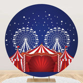 Aperturee - Red Blue Night Star Circus Tent Round Party Backdrop