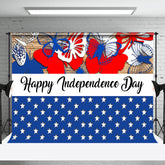 Aperturee - Red Blue Stars Butterfly Independence Day Backdrop
