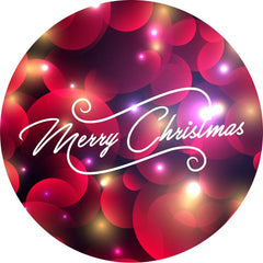 Aperturee - Red Bokeh Light Round Merry Christmas Backdrop