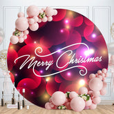 Aperturee - Red Bokeh Light Round Merry Christmas Backdrop