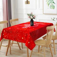 Aperturee - Red Bokeh Merry Christmas Party Pattern Tablecloth