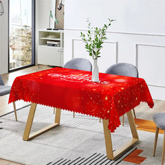 Aperturee - Red Bokeh Merry Christmas Party Pattern Tablecloth